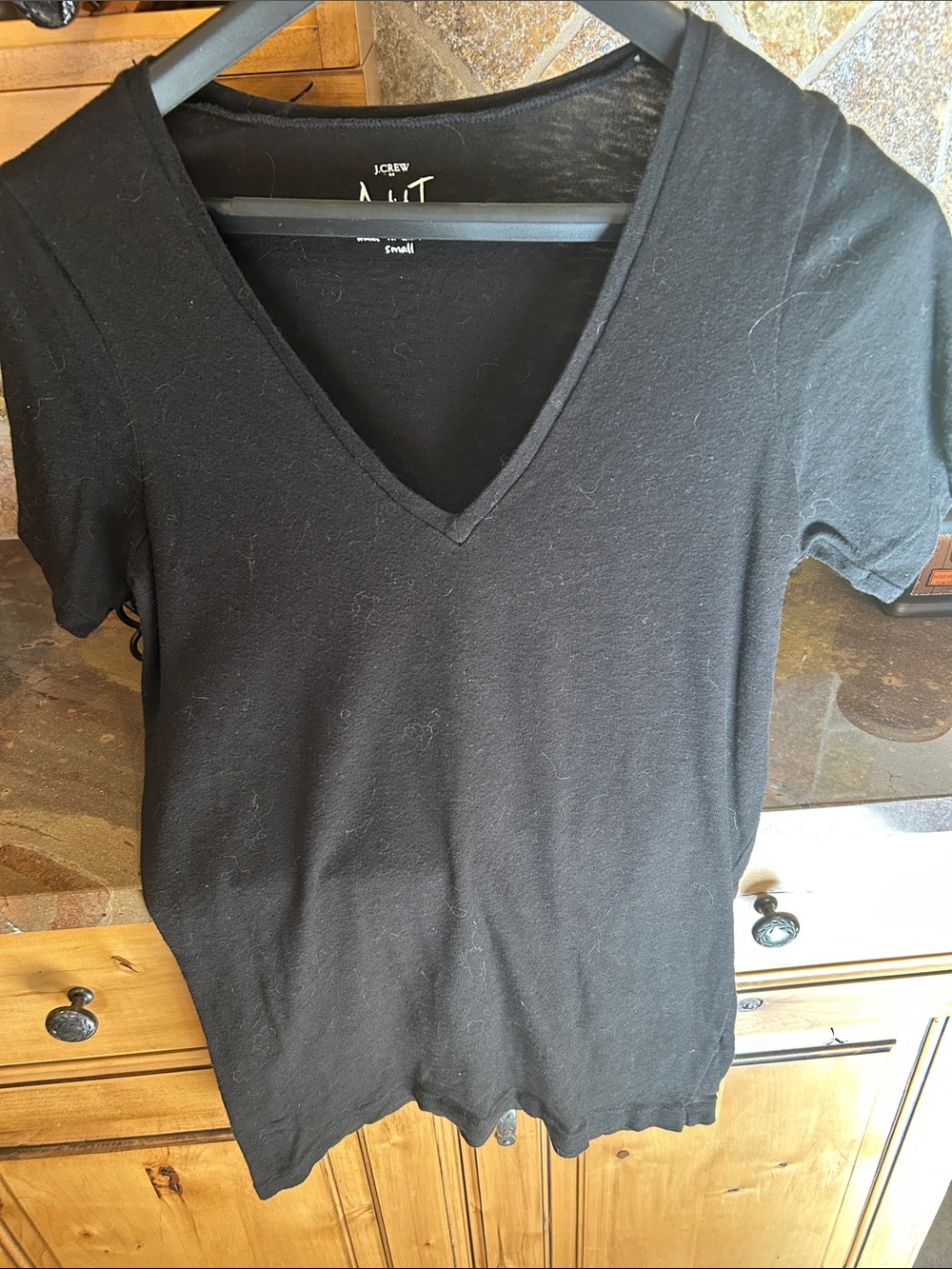 J. Crew Black V-Neck Short Sleeve Tee